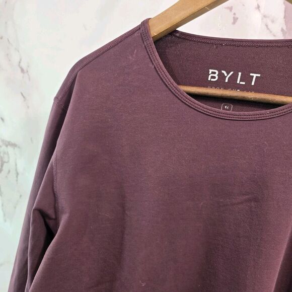Bylt T Shirt Mens Medium Red Long Sleeve Drop Cut LS Lux Blend Tee Burgundy - Picture 2 of 11